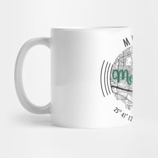 Monterrey MEXICO Road Map Art - Earth Tones Mug